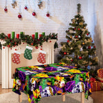 Purple Tropical Skull Pattern Print Tablecloth