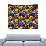 Purple Tropical Skull Pattern Print Tapestry