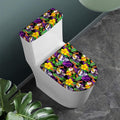 Purple Tropical Skull Pattern Print Toilet Lid And Tank Cover Set