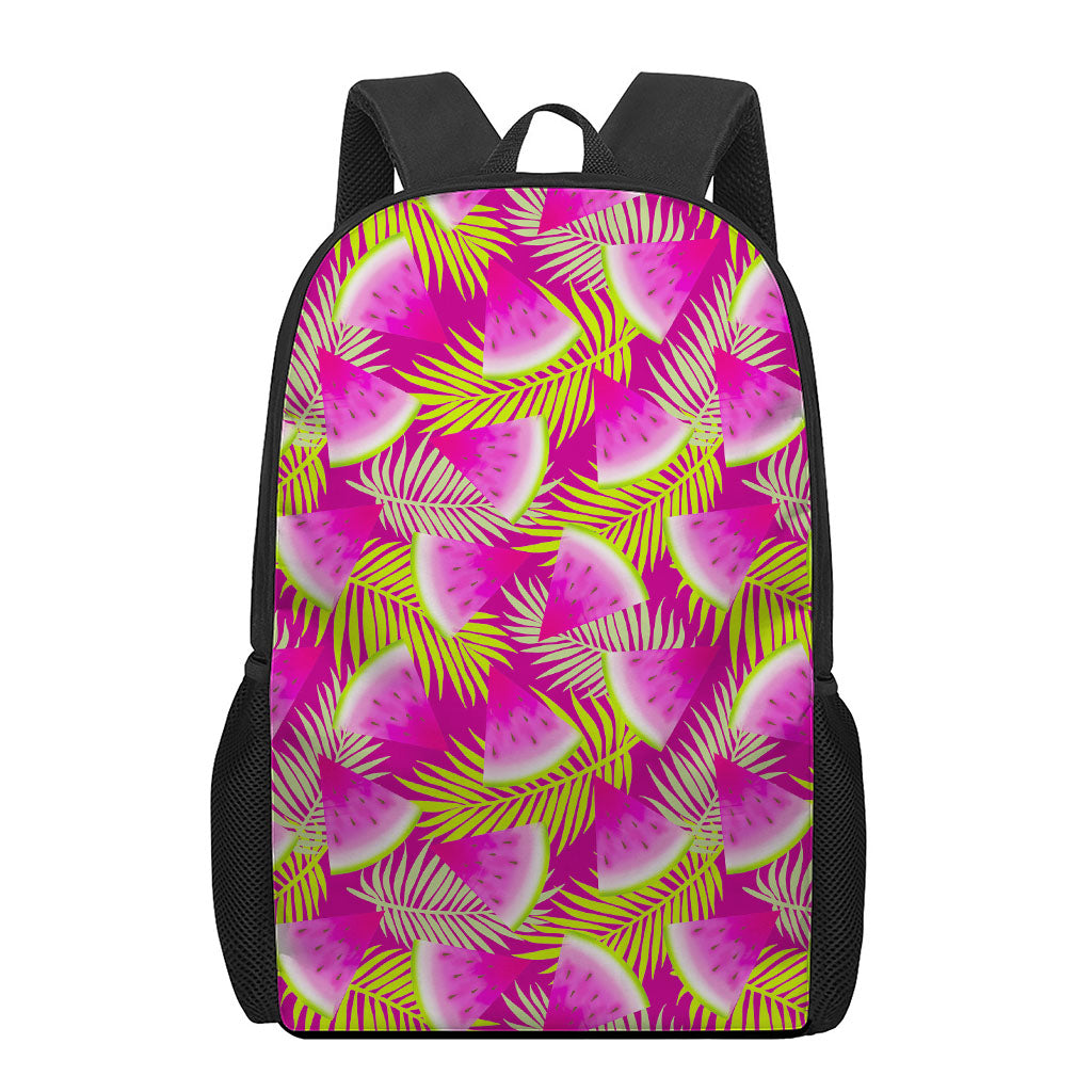 Purple Tropical Watermelon Pattern Print 17 Inch Backpack