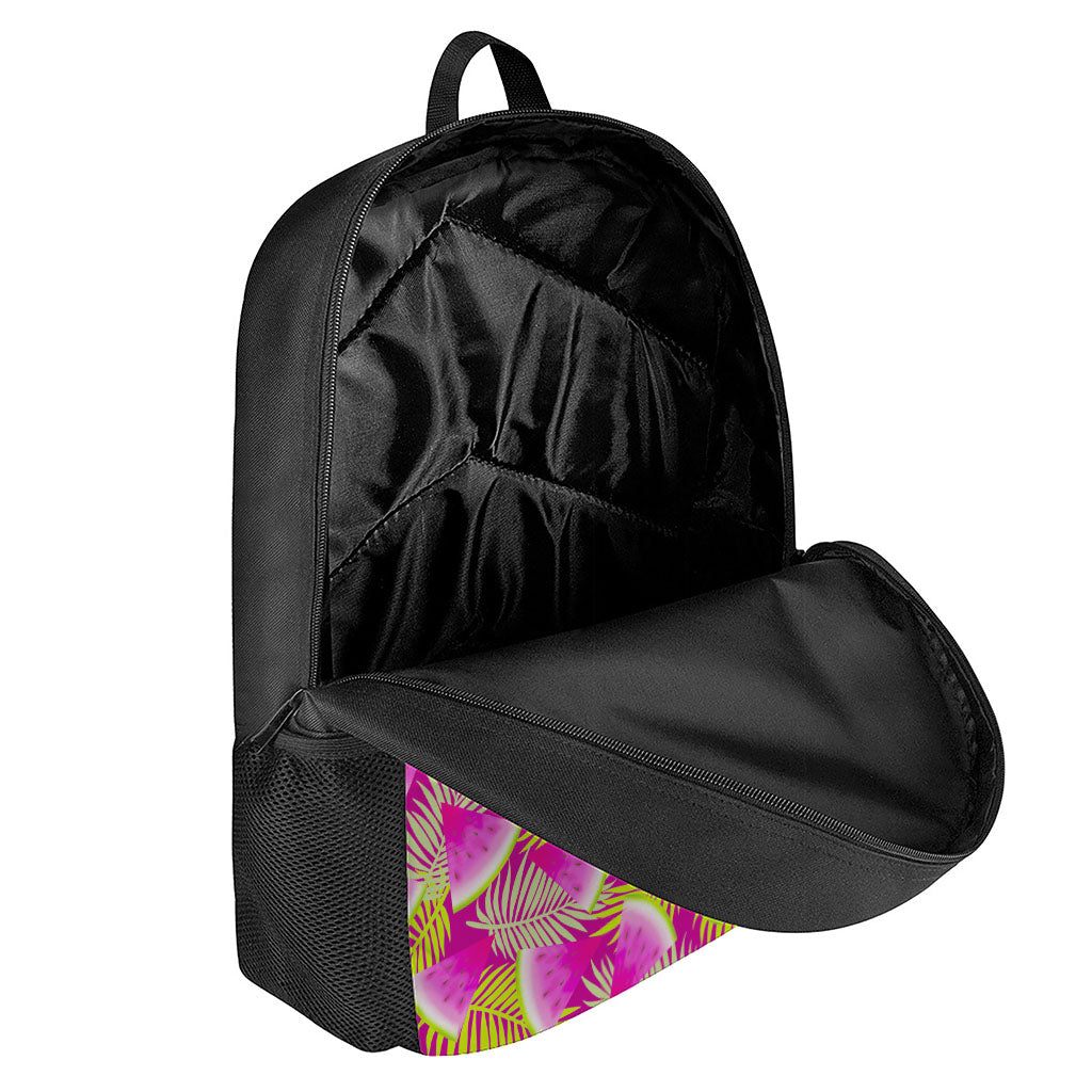 Purple Tropical Watermelon Pattern Print 17 Inch Backpack
