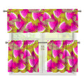 Purple Tropical Watermelon Pattern Print 3 Piece Kitchen Curtains