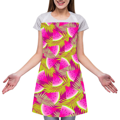 Purple Tropical Watermelon Pattern Print Adjustable Apron