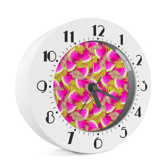Purple Tropical Watermelon Pattern Print Alarm Clock
