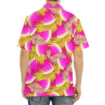 Purple Tropical Watermelon Pattern Print Aloha Shirt