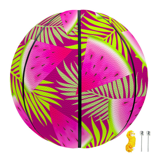 Purple Tropical Watermelon Pattern Print Basketball