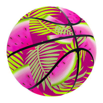Purple Tropical Watermelon Pattern Print Basketball
