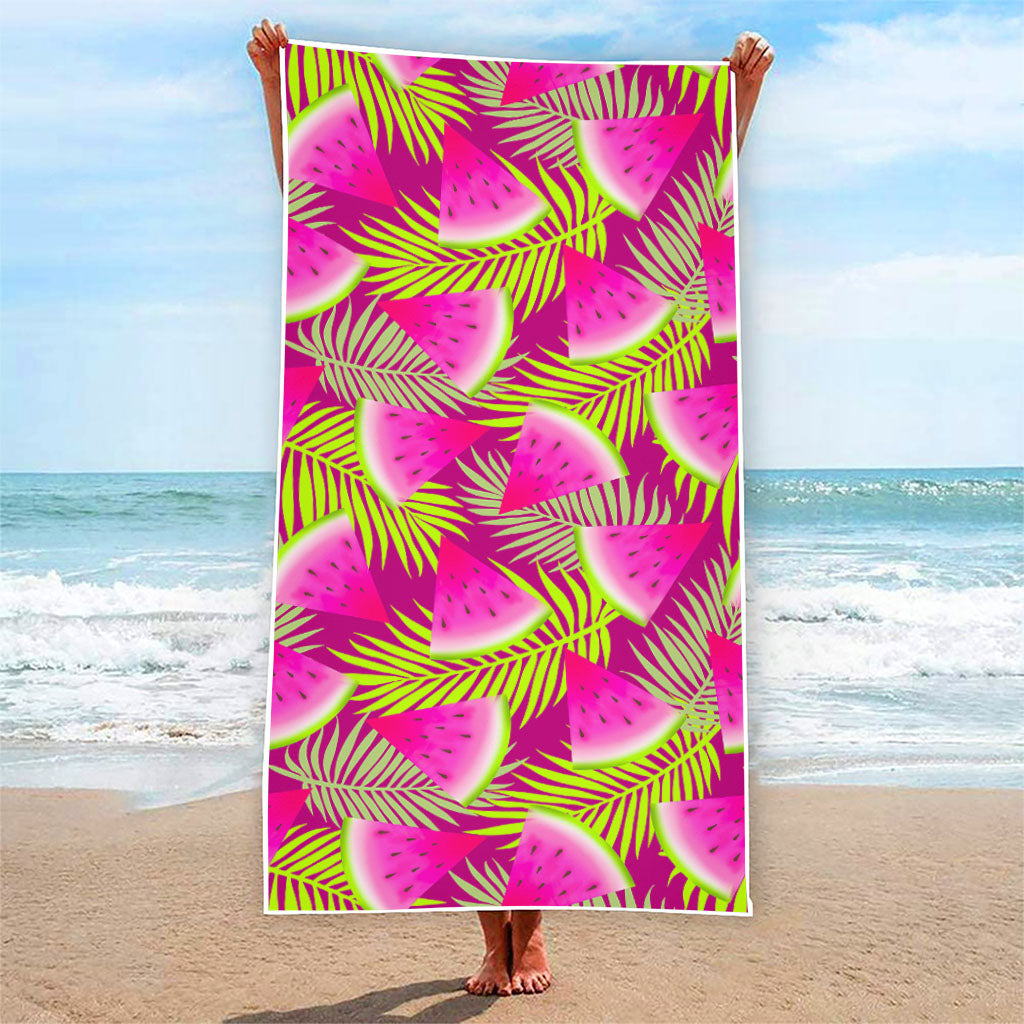 Purple Tropical Watermelon Pattern Print Beach Towel