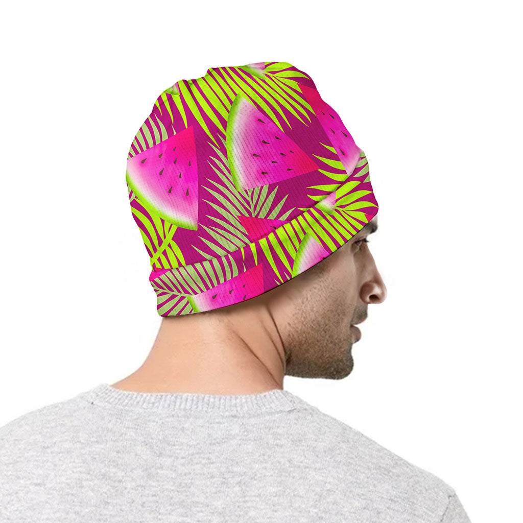 Purple Tropical Watermelon Pattern Print Beanie