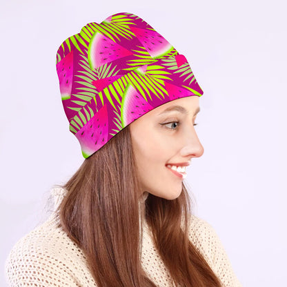 Purple Tropical Watermelon Pattern Print Beanie