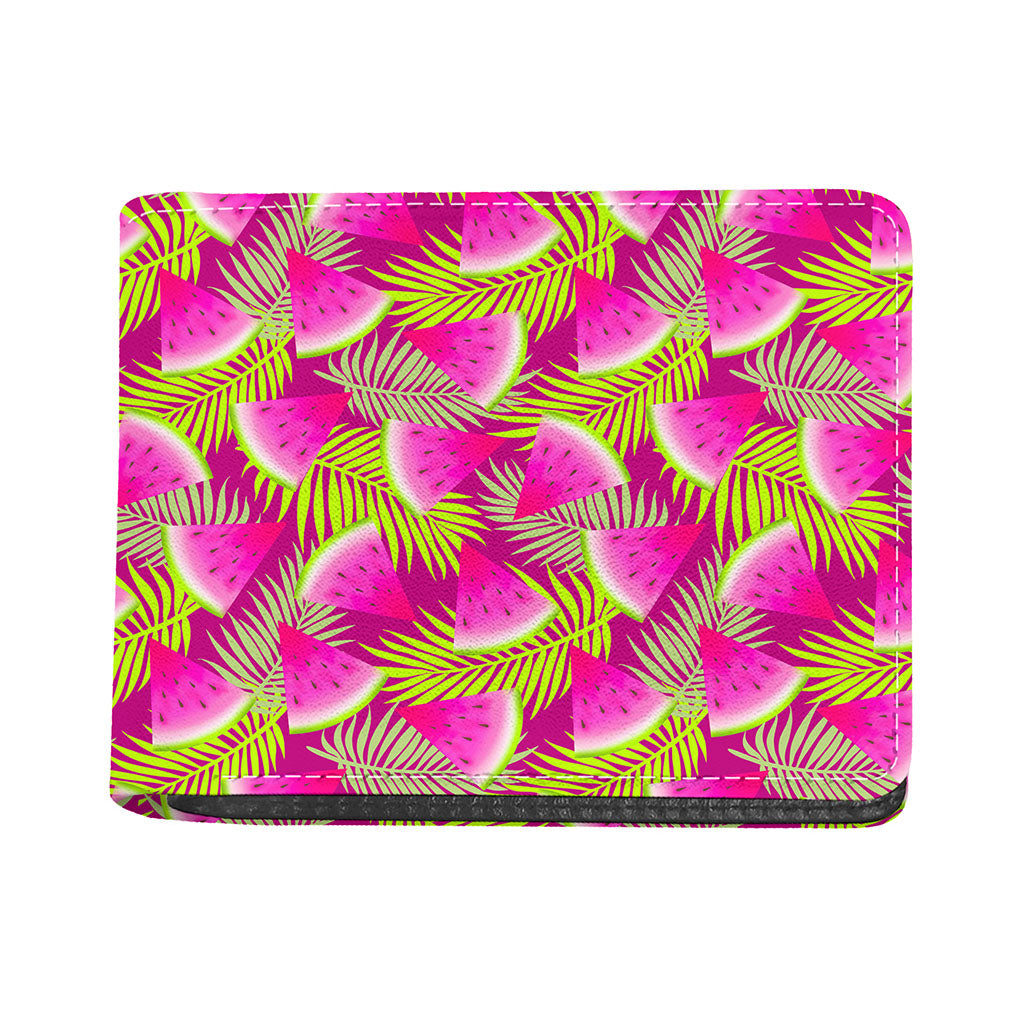 Purple Tropical Watermelon Pattern Print Bifold Wallet