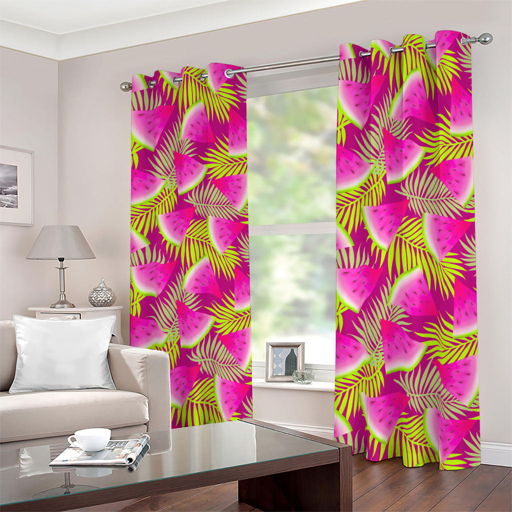Purple Tropical Watermelon Pattern Print Blackout Grommet Curtains