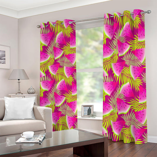 Purple Tropical Watermelon Pattern Print Blackout Grommet Curtains