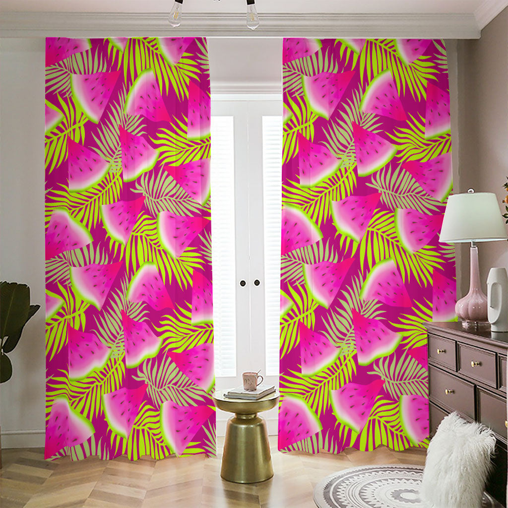 Purple Tropical Watermelon Pattern Print Blackout Pencil Pleat Curtains