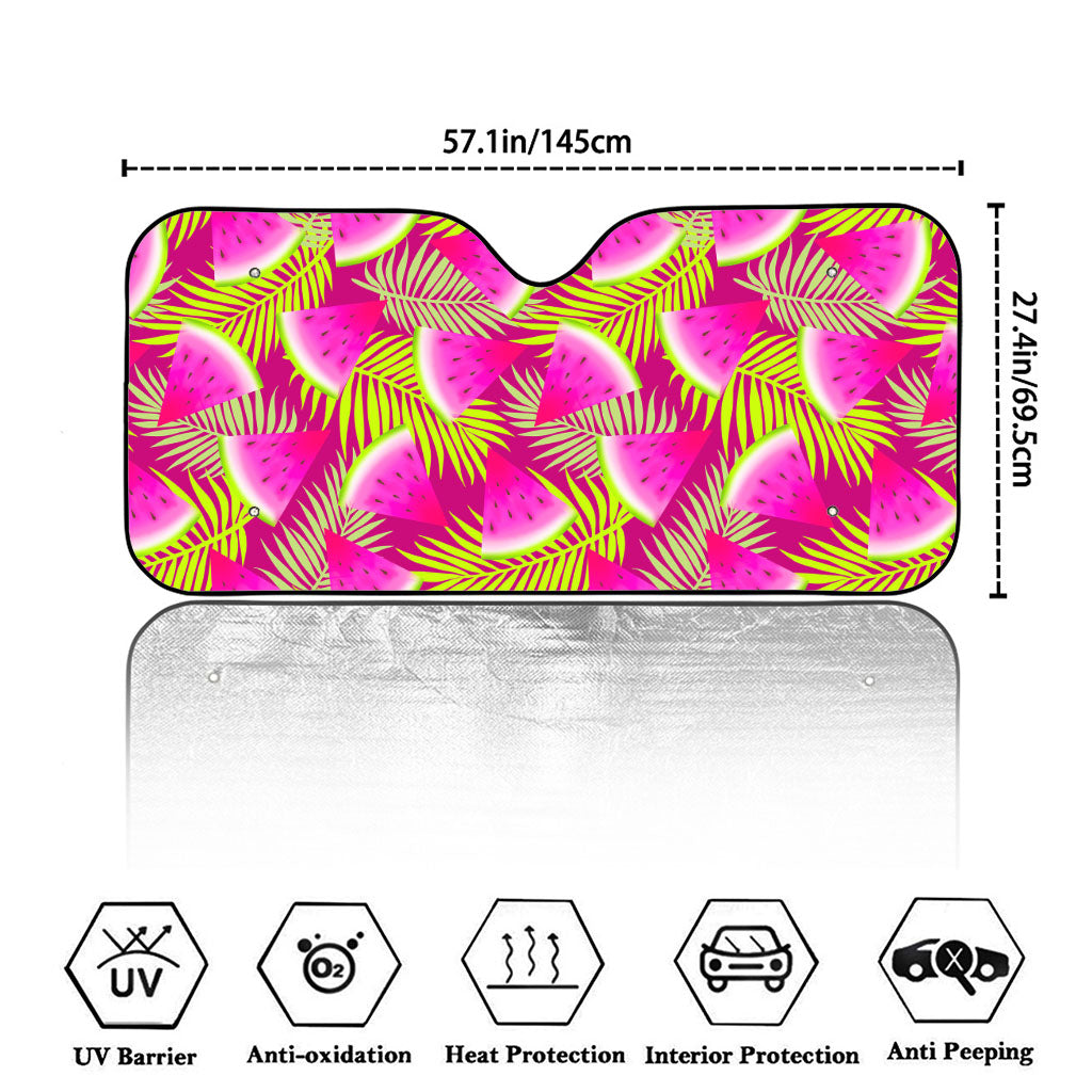 Purple Tropical Watermelon Pattern Print Car Windshield Sun Shade