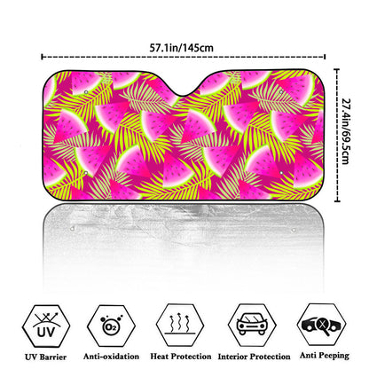 Purple Tropical Watermelon Pattern Print Car Windshield Sun Shade