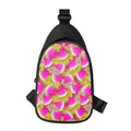 Purple Tropical Watermelon Pattern Print Sling Bag