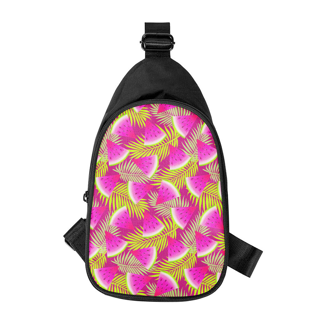 Purple Tropical Watermelon Pattern Print Chest Bag