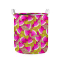 Purple Tropical Watermelon Pattern Print Collapsible Laundry Basket