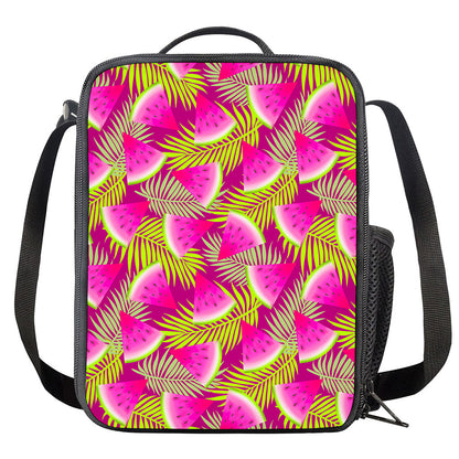 Purple Tropical Watermelon Pattern Print Crossbody Lunch Bag