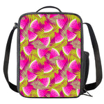 Purple Tropical Watermelon Pattern Print Crossbody Lunch Bag
