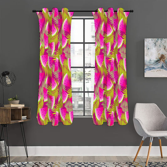 Purple Tropical Watermelon Pattern Print Curtain