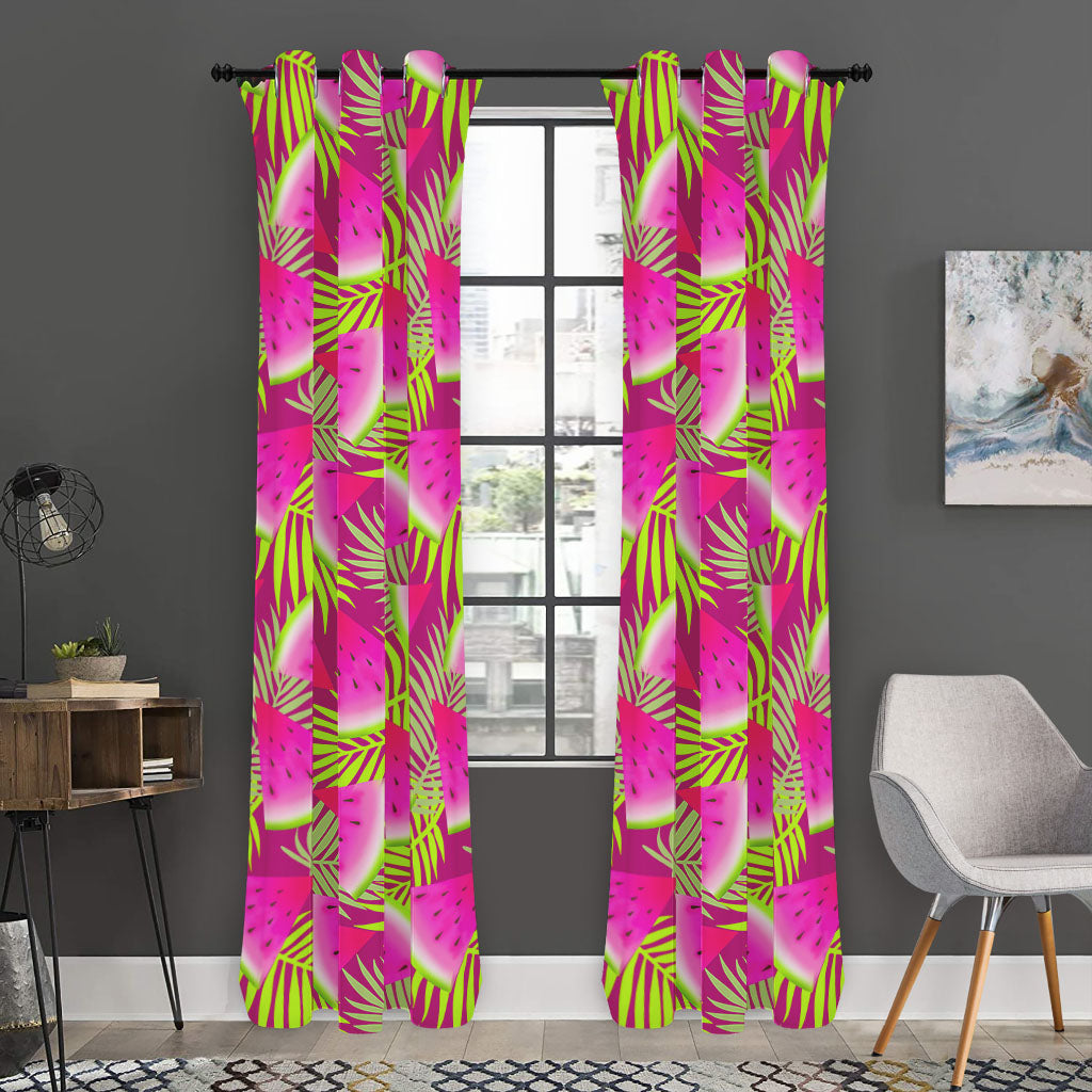 Purple Tropical Watermelon Pattern Print Curtain