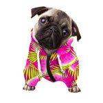 Purple Tropical Watermelon Pattern Print Dog Zip Up Hoodie