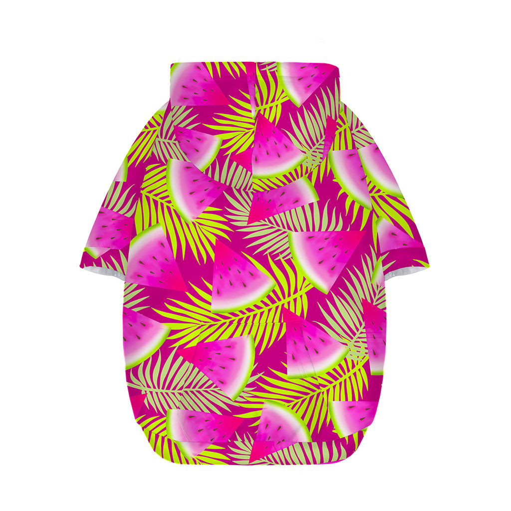 Purple Tropical Watermelon Pattern Print Dog Zip Up Hoodie