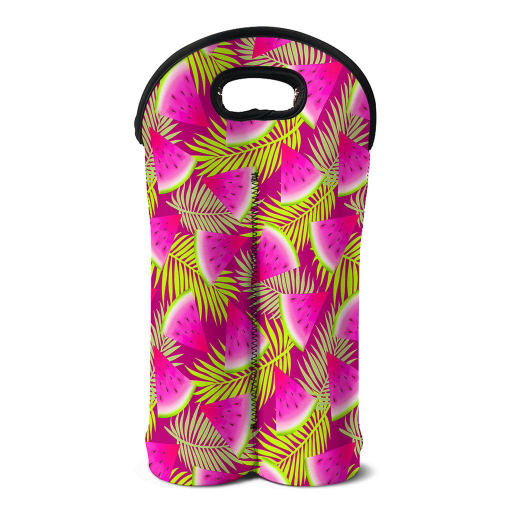Purple Tropical Watermelon Pattern Print Double Neoprene Wine Tote