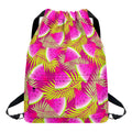Purple Tropical Watermelon Pattern Print Drawstring Backpack