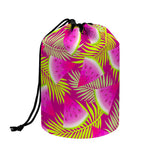 Purple Tropical Watermelon Pattern Print Drawstring Makeup Bag