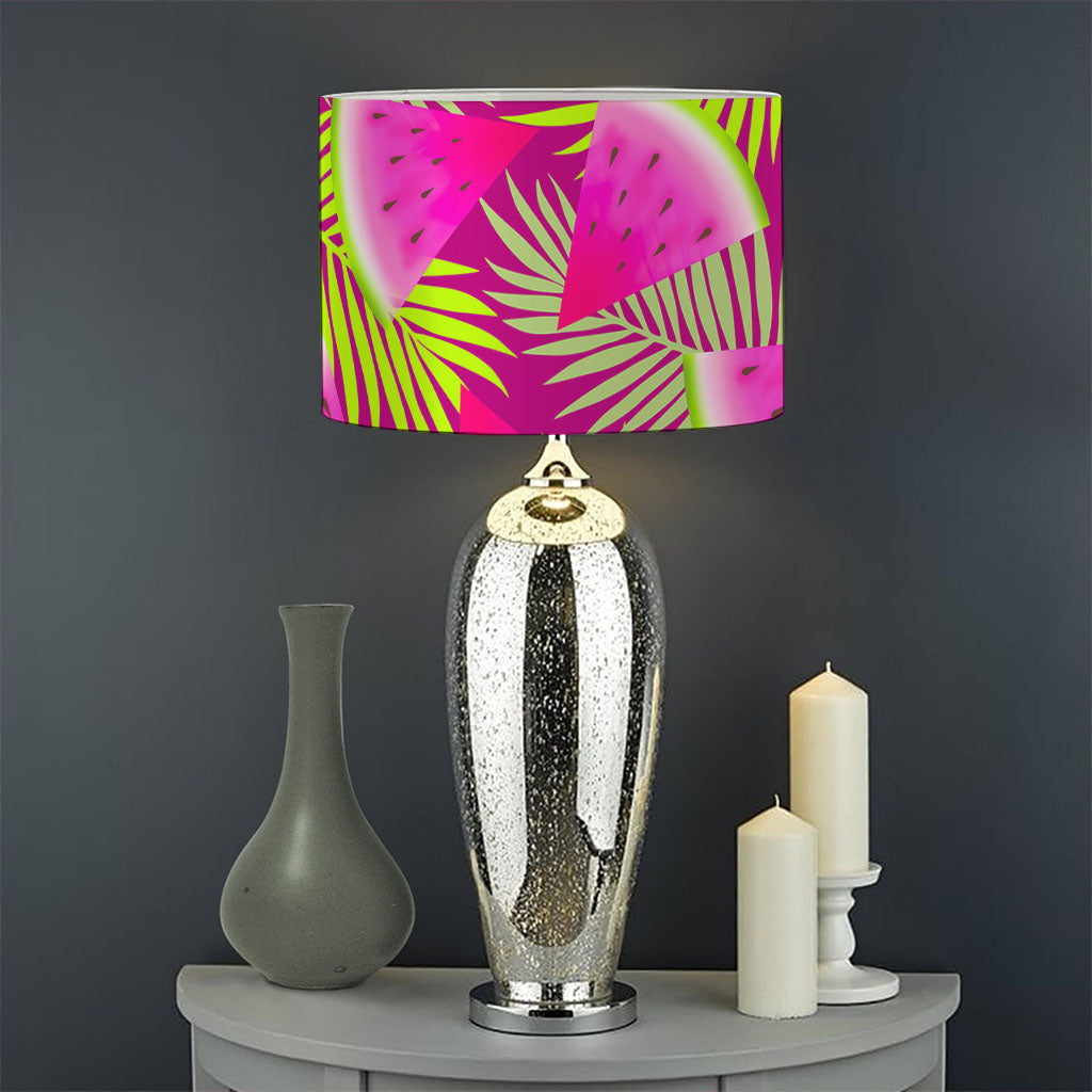 Purple Tropical Watermelon Pattern Print Drum Lamp Shade