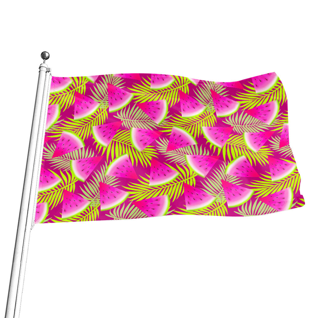 Purple Tropical Watermelon Pattern Print Flag