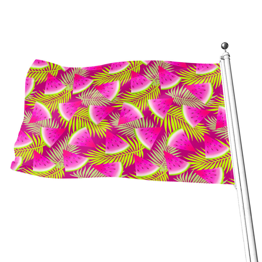 Purple Tropical Watermelon Pattern Print Flag
