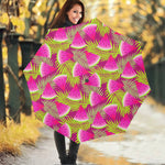 Purple Tropical Watermelon Pattern Print Foldable Umbrella