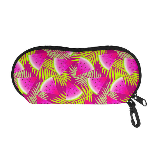 Purple Tropical Watermelon Pattern Print Glasses Case