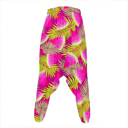 Purple Tropical Watermelon Pattern Print Hammer Pants