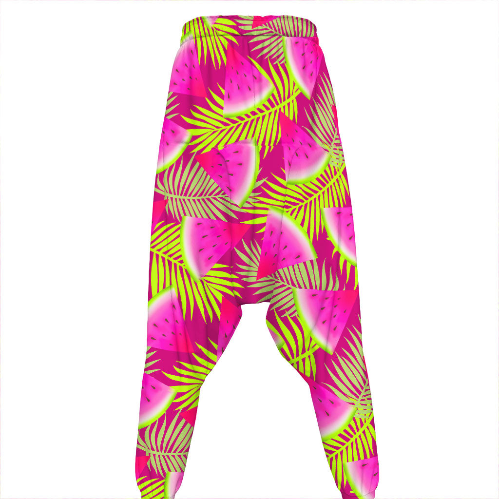 Purple Tropical Watermelon Pattern Print Hammer Pants