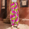 Purple Tropical Watermelon Pattern Print Harem Pants