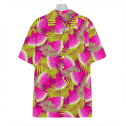 Purple Tropical Watermelon Pattern Print Hawaiian Shirt