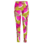 Purple Tropical Watermelon Pattern Print High-Waisted Pocket Leggings