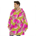 Purple Tropical Watermelon Pattern Print Hoodie Blanket