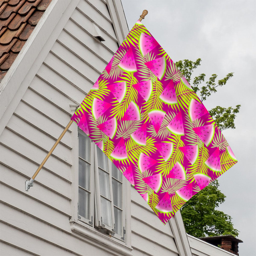 Purple Tropical Watermelon Pattern Print House Flag