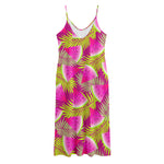 Purple Tropical Watermelon Pattern Print Jersey Midi Cami Dress