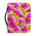 Purple Tropical Watermelon Pattern Print Leather Bible Cover