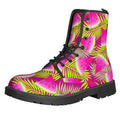 Purple Tropical Watermelon Pattern Print Lace-Up Boots