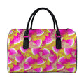 Purple Tropical Watermelon Pattern Print Leather Duffel Bag