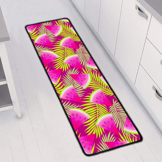Purple Tropical Watermelon Pattern Print Long Kitchen Mat