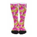 Purple Tropical Watermelon Pattern Print Long Socks